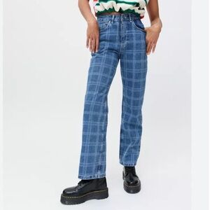 Ragged Priest Plaid Boyfriend Blue Jeans